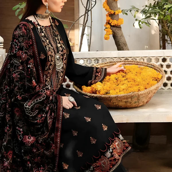 MAREENA 3PC EMBROIDERED DRESS EMBROIDERED SHAWL A 1015