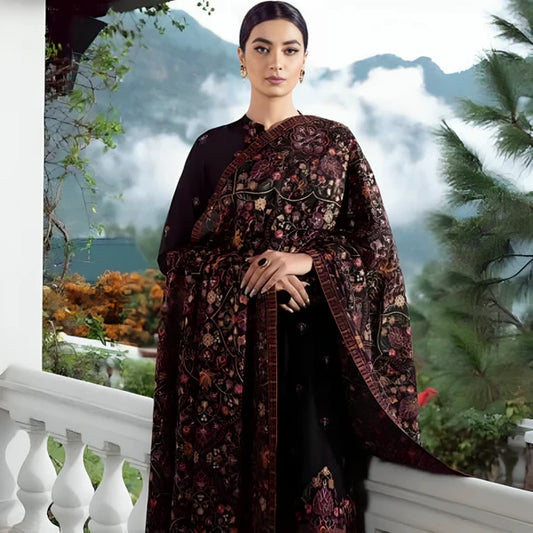 MAREENA 3PC EMBROIDERED DRESS EMBROIDERED SHAWL A 1017