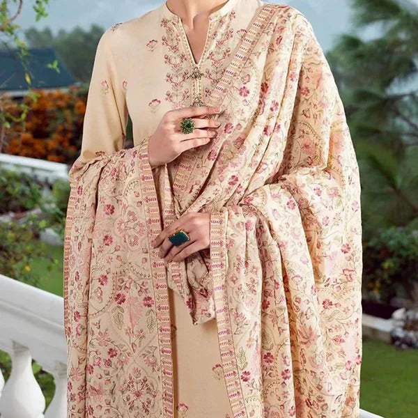 KARANDI 3PC EMBROIDERED DRESS EMBROIDERED SHAWL A 1021