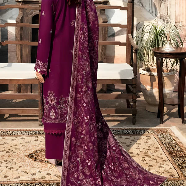 KHADDAR 3PC EMBROIDERED DRESS EMBROIDERED SHAWL A 1036